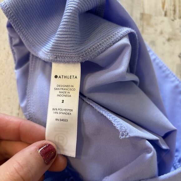 Athleta Size 2 Brooklyn Ankle Pant Periwinkle Purple Athleisure Pull On Travel - Picture 9 of 12